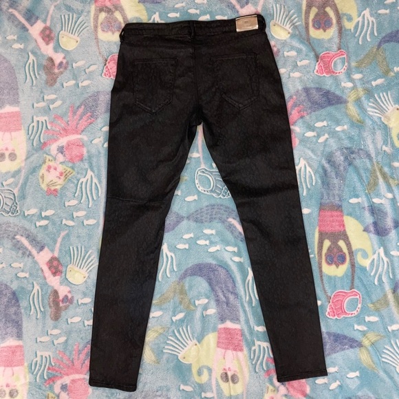 🐆 NWOT Roberto Cavalli Black Leopard Coated Jeans​ - Picture 9 of 16